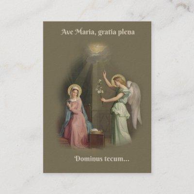 The Angelus Prayer Annunciation of Angel Holy Card