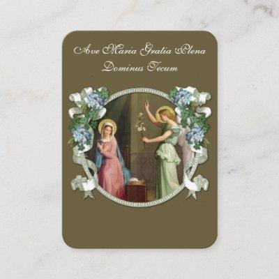 The Angelus Prayer Annunciation of Angel Holy Card