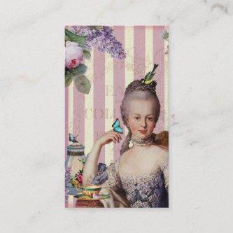 Thé au Petit Trianon – rose on gold calling card