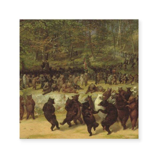 The Bear Dance Painting - William Holbrook Beard Square