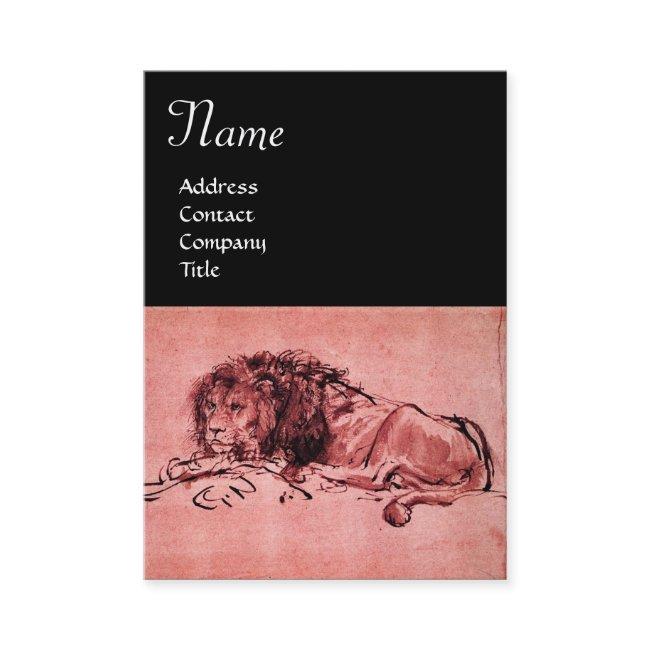 THE CAPE LION LYING DOWN ,Pink Black