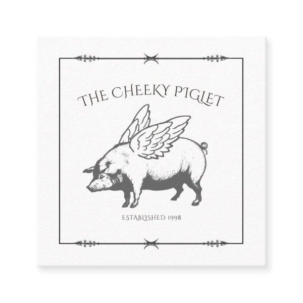 The Cheeky Piglet With Wings Custom Logo Square