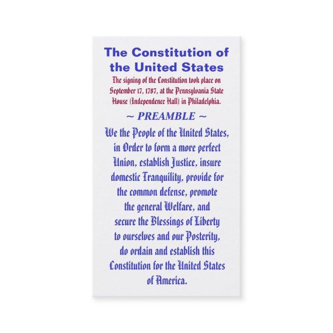 The Constitution of the United States ~ PREAMBLE
