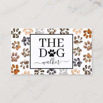 The dog walker typography fur paw prints dog care