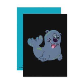 The Fabric Seal At Zazzle Mascot Logo Character Card