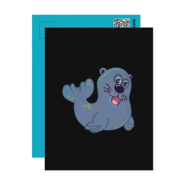 The Fabric Seal At Zazzle Mascot Logo Character Postcard