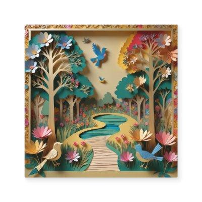 The Intricately detailed gold colour 3d paper patc Square