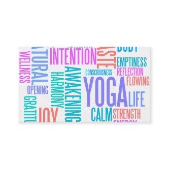 The Joy of Yoga Elegant Pastel Colored Word Cloud