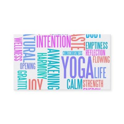 The Joy of Yoga Elegant Pastel Colored Word Cloud