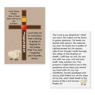 The Lord is my shepherd prayer card