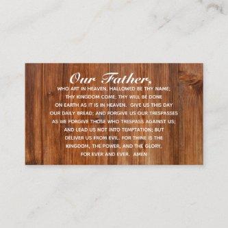 The Lord's Prayer Our Father Business Calling Card