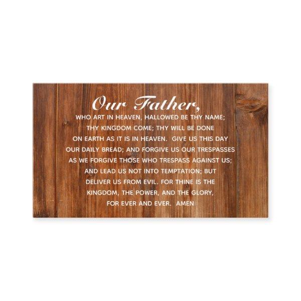 The Lord's Prayer Our Father Business Calling Card