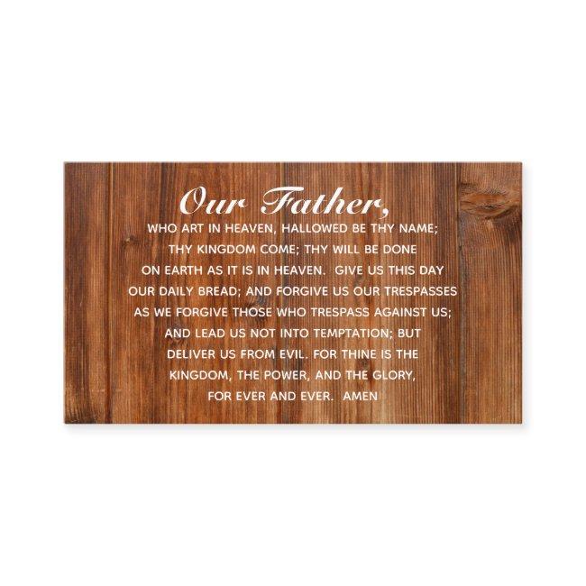 The Lord's Prayer Our Father Business Calling Card