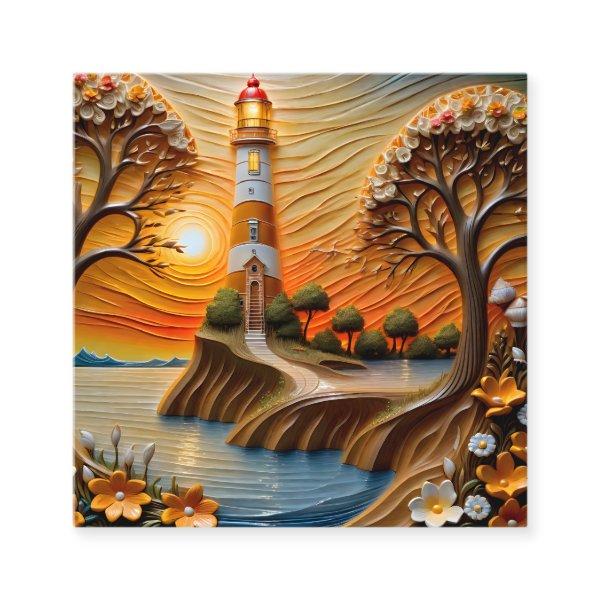 The painting is made of carved wood and is bathing square