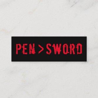 The Pen is Mightier Than the Sword Bookmark Mini