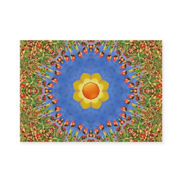 The Sun Vintage Orange Yellow Blue Kaleidoscope