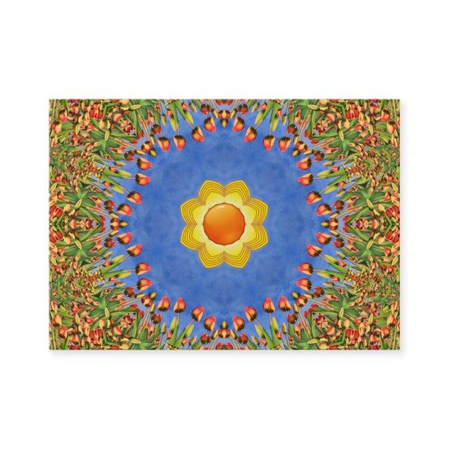 The Sun Vintage Orange Yellow Blue Kaleidoscope