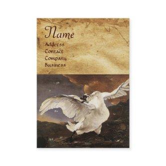 The Threatened Swan Monogram ,Purple Pearl Paper