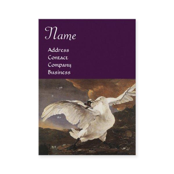 The Threatened Swan Monogram ,Purple Pearl Paper