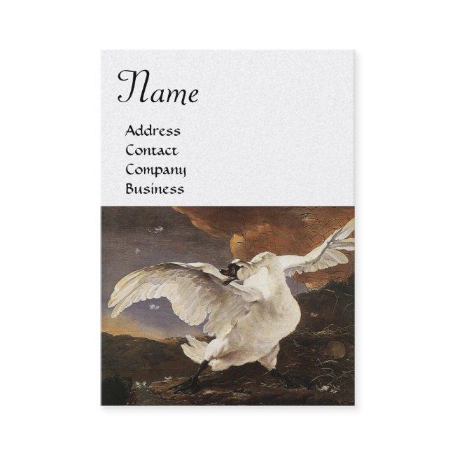 The Threatened Swan Monogram ,White Pearl Paper