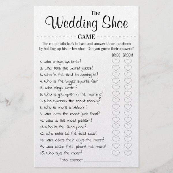 The Wedding Shoe Game Card Flyer