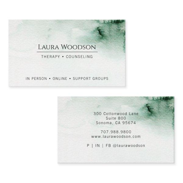 Therapist Counselor Abstract Watercolor Green