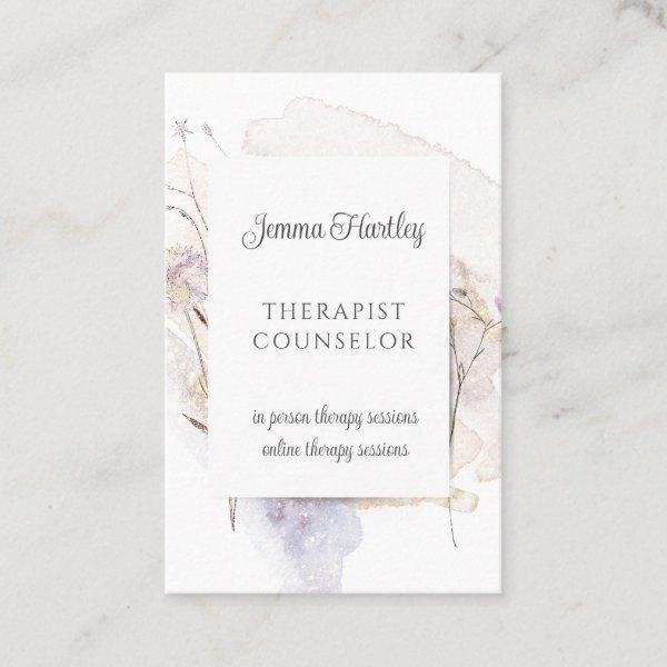 Therapist Counselor Serene Wild Flowers Watercolor