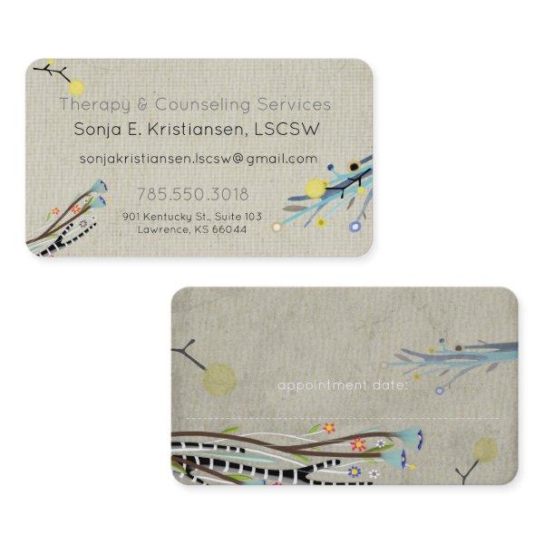 Therapy & Counseling Services Appointment Card