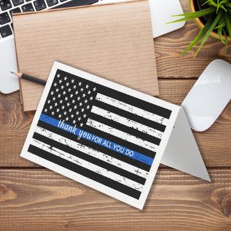 Thin Blue Line American Flag Police Thank You