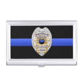 Thin Blue Line and Memorial Badge  Holder