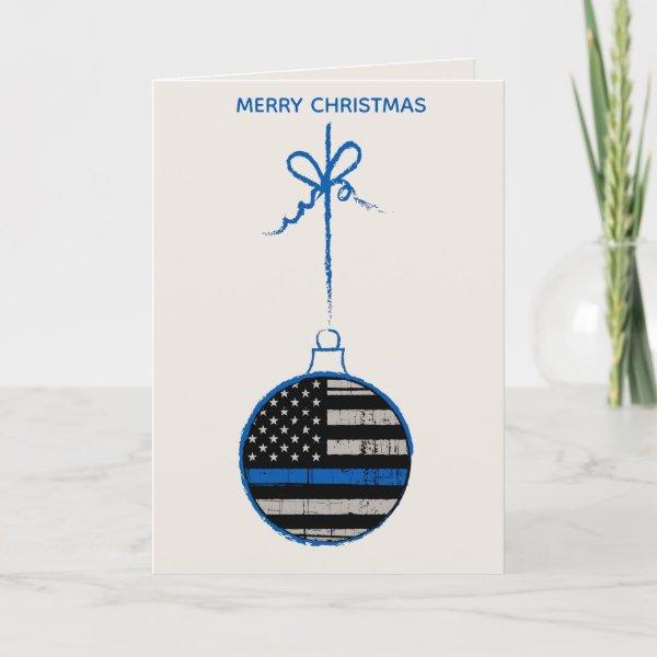 Thin Blue Line Christmas - Family Police Holiday Card