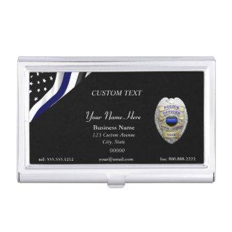 Thin Blue Line Custom Badge  Case