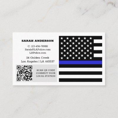 Thin Blue Line Flag, USA Police / Personalized