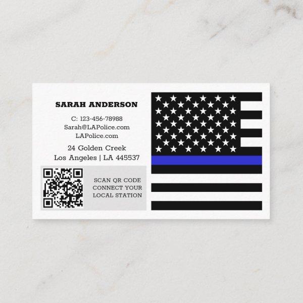 Thin Blue Line Flag, USA Police / Personalized