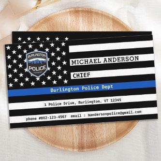 Thin Blue Line Law Enforcement Logo Custom Police