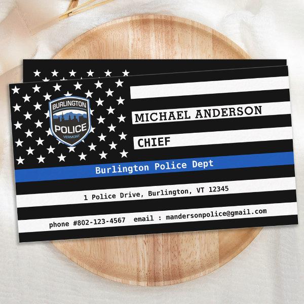 Thin Blue Line Law Enforcement Logo Custom Police