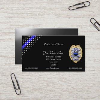 Thin Blue Line Police Badge and Handcuff Key