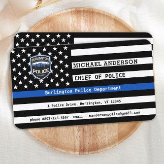 Thin Blue Line Police Custom Logo Law Enforcement