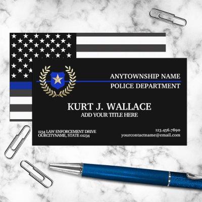 Thin Blue Line Police Flag Custom