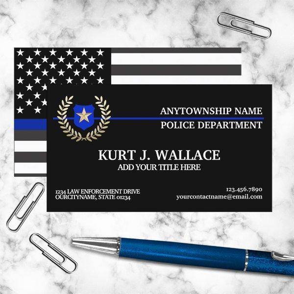 Thin Blue Line Police Flag Custom