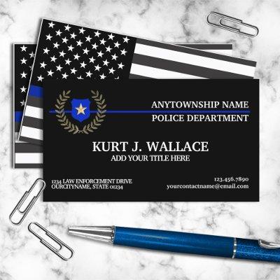 Thin Blue Line Police Flag Custom