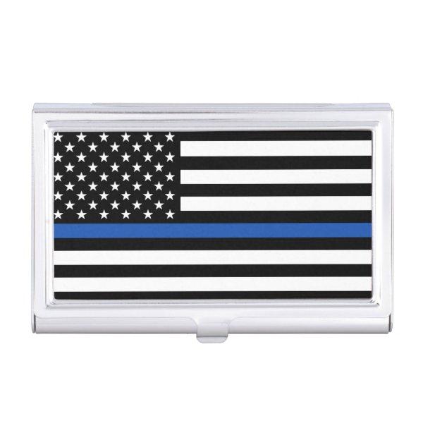 Thin Blue Line Tattered Distressed Flag Business C  Case