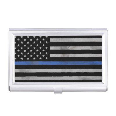 Thin Blue Line Tattered Distressed Flag  Holder