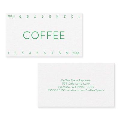 Thin Double Number Loyalty Coffee Punch-Card