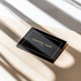 Thin gold border, gold text, black