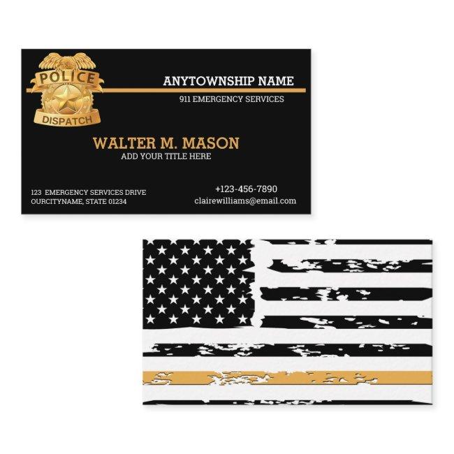 Thin Golden Line 911 Dispatch Custom