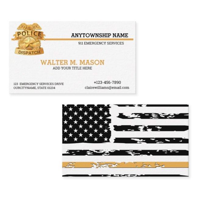 Thin Golden Line 911 Dispatch Custom