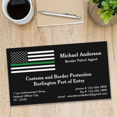 Thin Green Line Flag Custom Military Border Agent