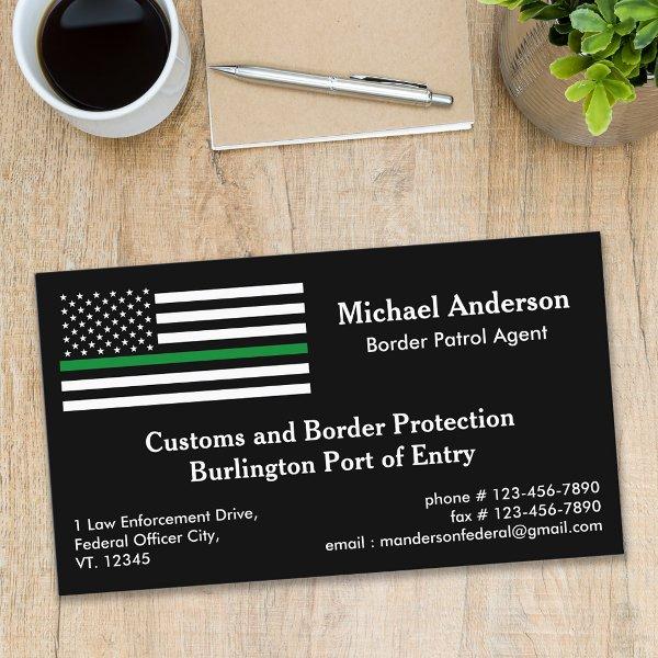 Thin Green Line Flag Custom Military Border Agent