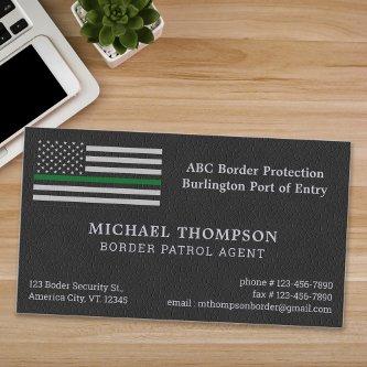 Thin Green Line Flag Faux Leather Border Agent
